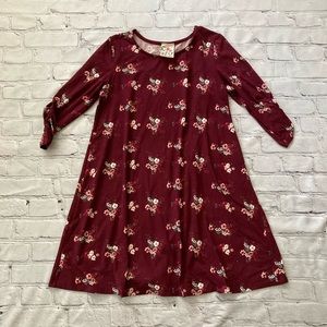 Jenna & Jessie Maroon Girls Dress